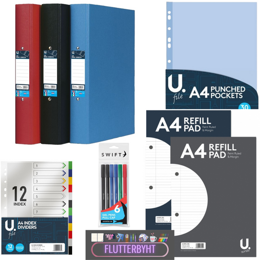 A4 Ring Binder Bundle - School - Home - Office - Filing made easy