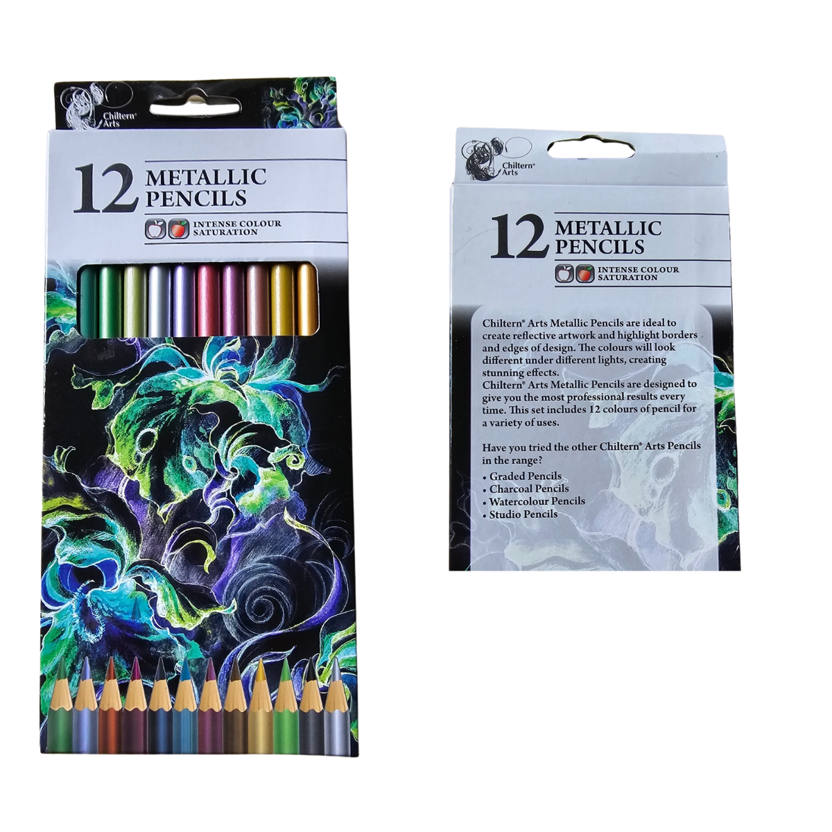 Metallic Pencils Pack of 12 - Artists Crafts Multi-use Colouring