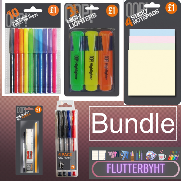 OOP Stationery Value Bundle 5 or 6 items together to save - budget friendly stationery sets for home and school or studying