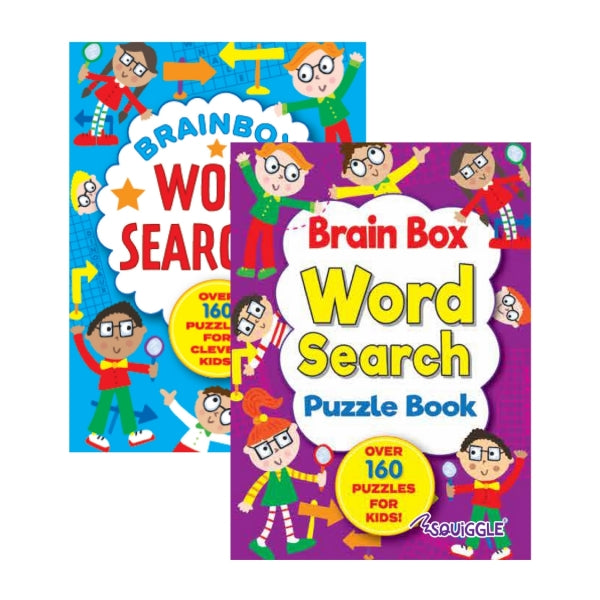 Squiggle Brainbox Bundle: A6 Puzzle Book Set with Handy Stationery Kit – 4 Books, 600+ Puzzles – Perfect for Kids & Adults