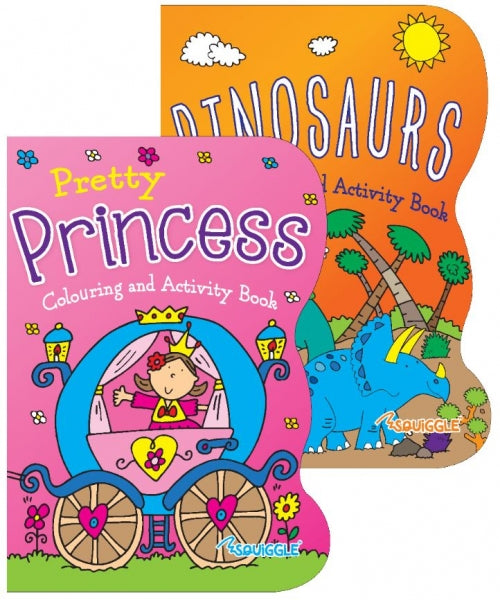 Colouring Books 3 plus - Dinosaurs or Princesses - 96 Designs per Book