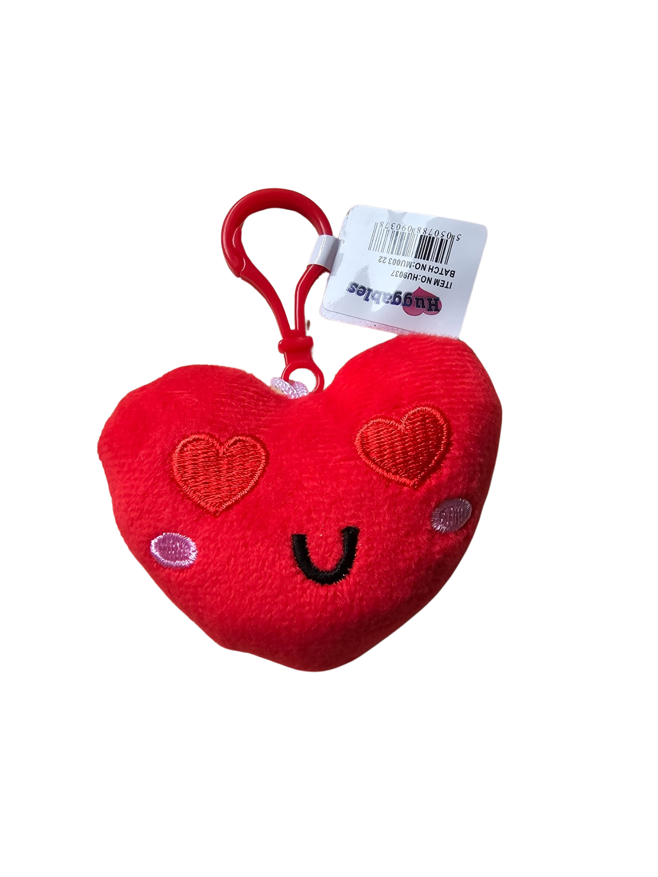 Plush Hearts - Huggable - Red or Pink with Clip