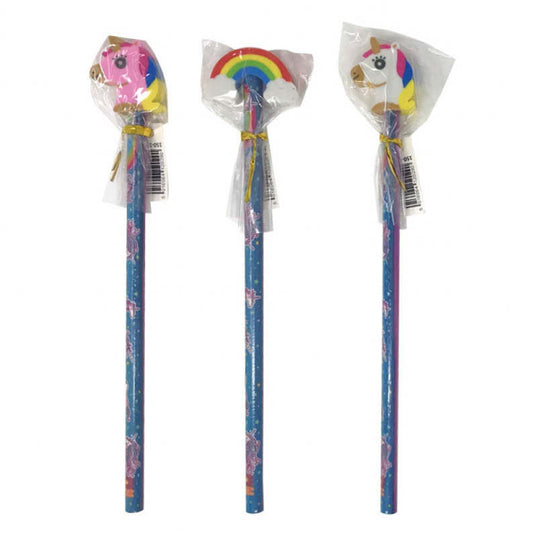 Unicorn Pencils With Eraser Tops - 3 designs to choose from - perfect for school, work, any studying