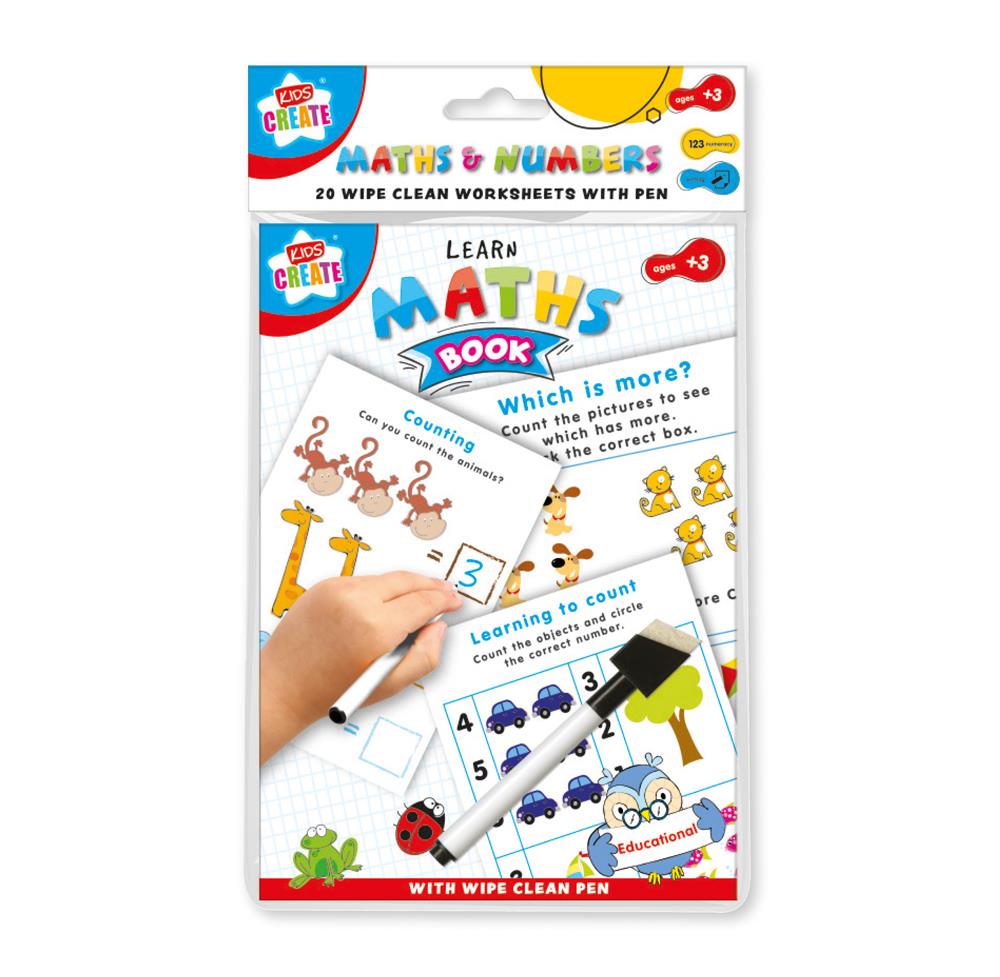 A5 Wipe clean work sets - with pen - learn to Spell, Write, maths and Times Tables packs of 20 sheets with pen included